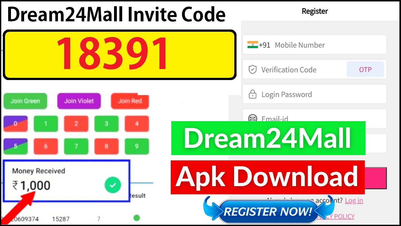 Download APK Dream24Mall Invite Code Earn Free Cash Bonus